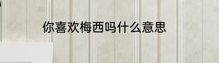 你喜欢梅西吗什么意思