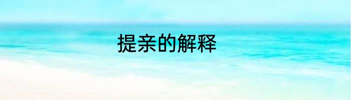 提亲的解释