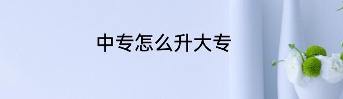 中专怎么升大专