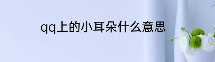 qq上的小耳朵什么意思