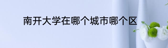 南开大学在哪个城市哪个区