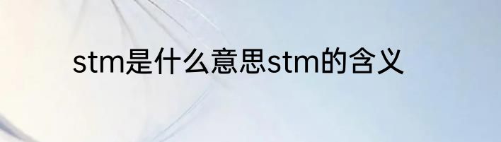 stm是什么意思stm的含义