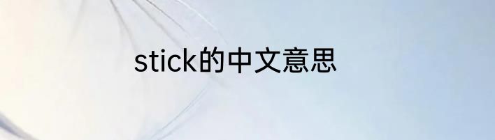 stick的中文意思
