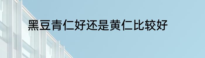 黑豆青仁好还是黄仁比较好