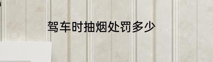 驾车时抽烟处罚多少