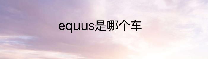 equus是哪个车