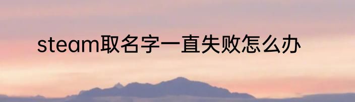 steam取名字一直失败怎么办