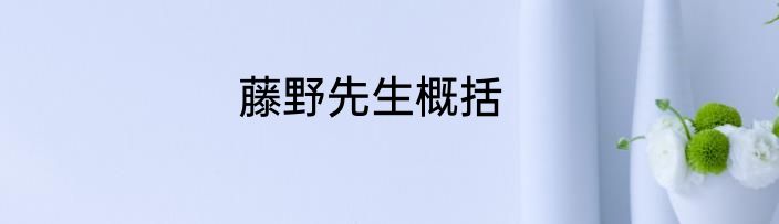 藤野先生概括