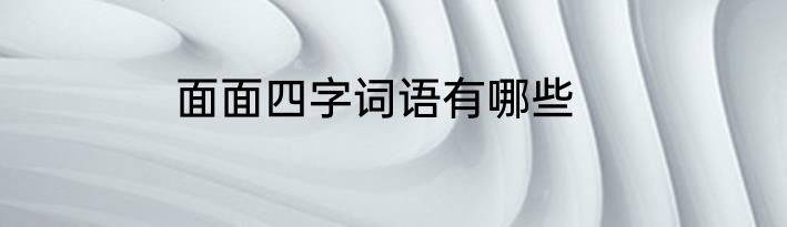 面面四字词语有哪些