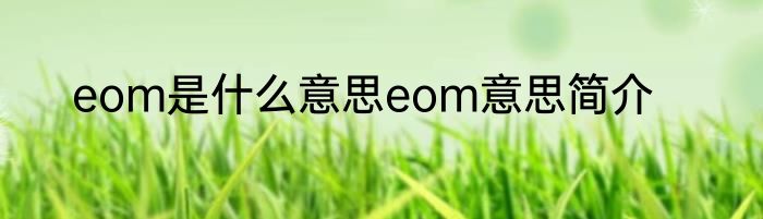 eom是什么意思eom意思简介