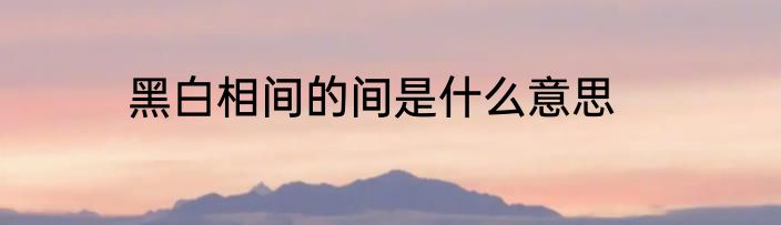 黑白相间的间是什么意思