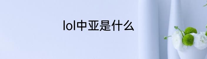 lol中亚是什么