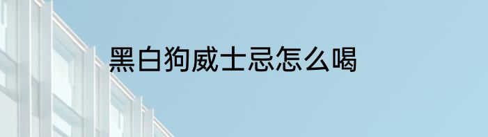 黑白狗威士忌怎么喝