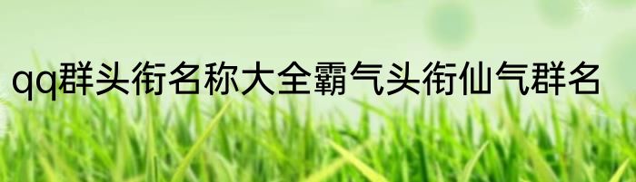 qq群头衔名称大全霸气头衔仙气群名