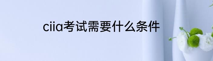 ciia考试需要什么条件