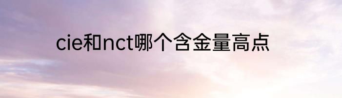 cie和nct哪个含金量高点