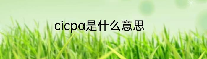 cicpa是什么意思