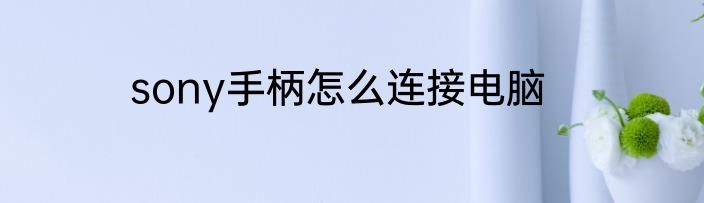 sony手柄怎么连接电脑