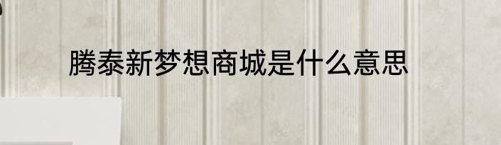 腾泰新梦想商城是什么意思