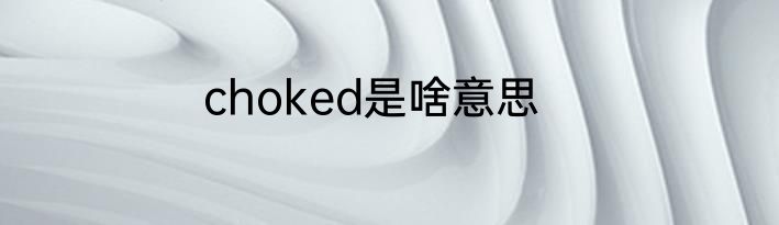 choked是啥意思