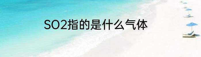 SO2指的是什么气体