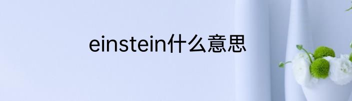 einstein什么意思