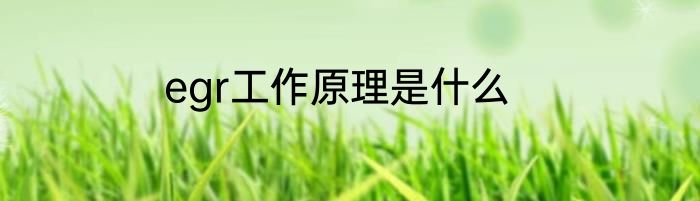 egr工作原理是什么