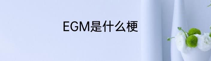 EGM是什么梗
