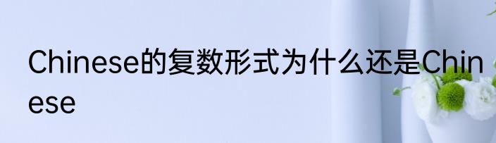 Chinese的复数形式为什么还是Chinese