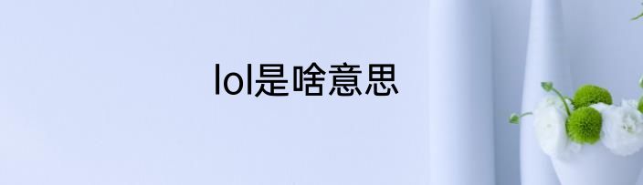 lol是啥意思