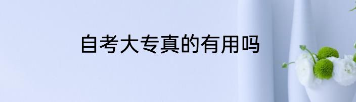 自考大专真的有用吗