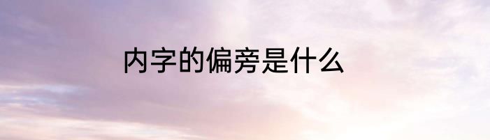 内字的偏旁是什么