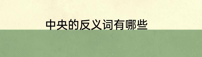 中央的反义词有哪些