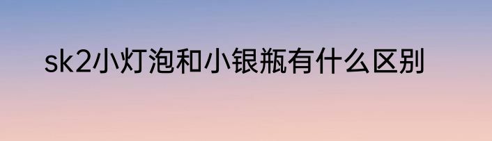 sk2小灯泡和小银瓶有什么区别