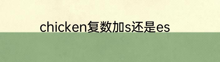 chicken复数加s还是es