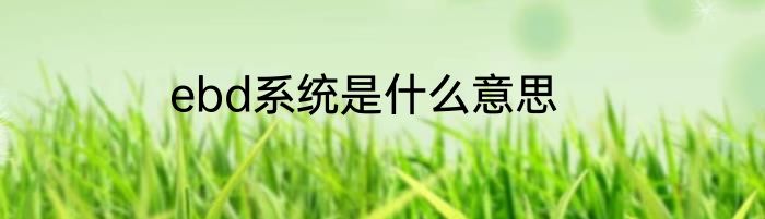 ebd系统是什么意思