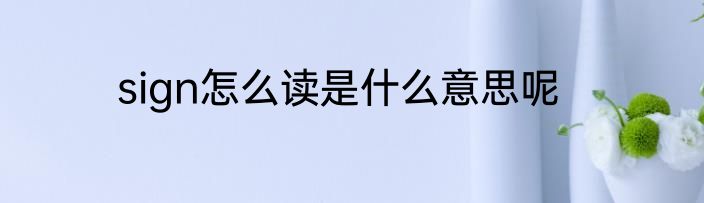 sign怎么读是什么意思呢