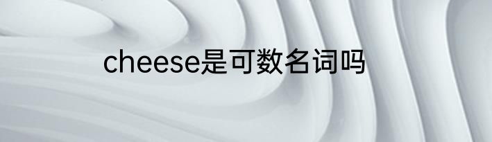 cheese是可数名词吗
