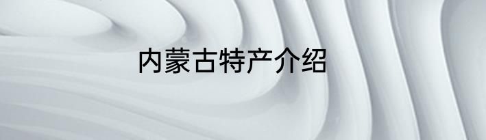 内蒙古特产介绍