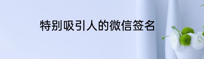 特别吸引人的微信签名