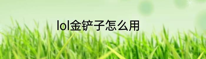 lol金铲子怎么用