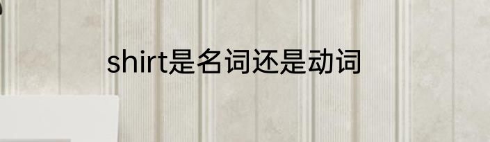 shirt是名词还是动词