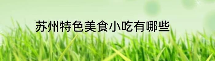 苏州特色美食小吃有哪些