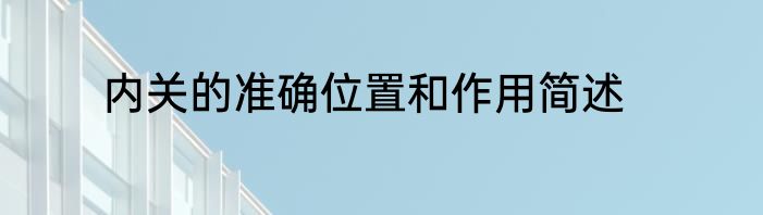 内关的准确位置和作用简述