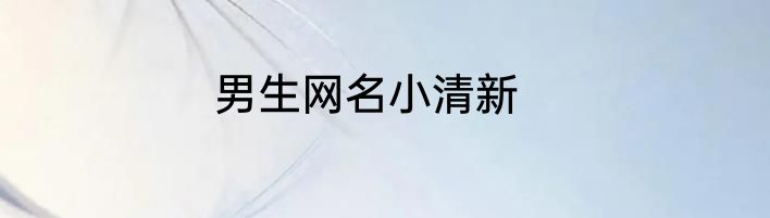 男生网名小清新