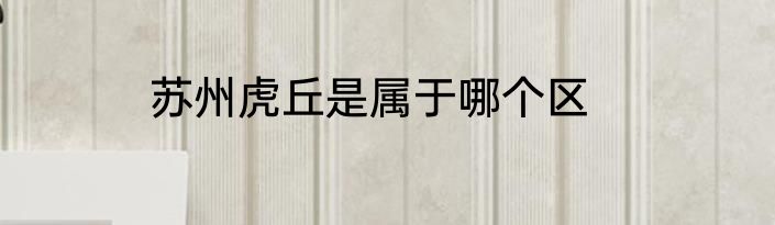 苏州虎丘是属于哪个区