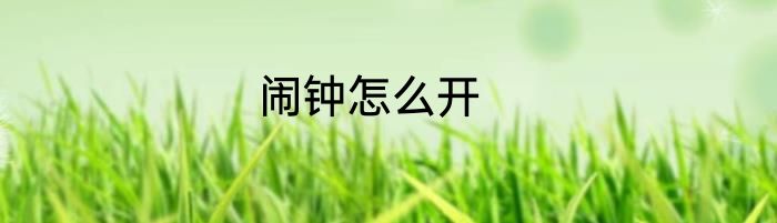 闹钟怎么开