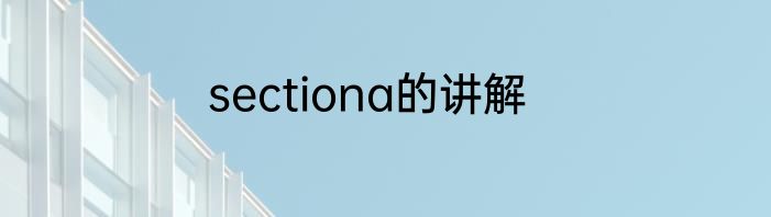 sectiona的讲解