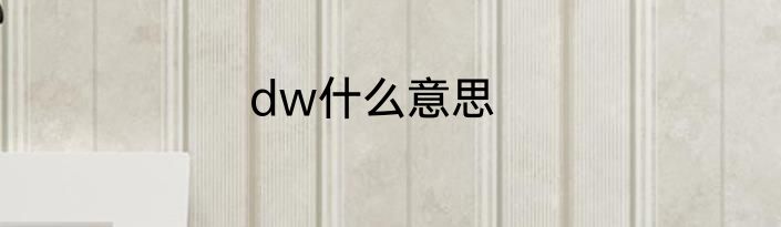 dw什么意思