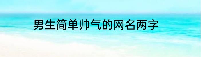 男生简单帅气的网名两字